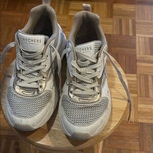 Skechers Silver and Gray Athletic Shoes